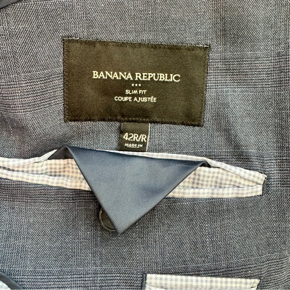 Banana Republic Dark Blue Slim Fit Men's Blazer - Picture 15 of 16